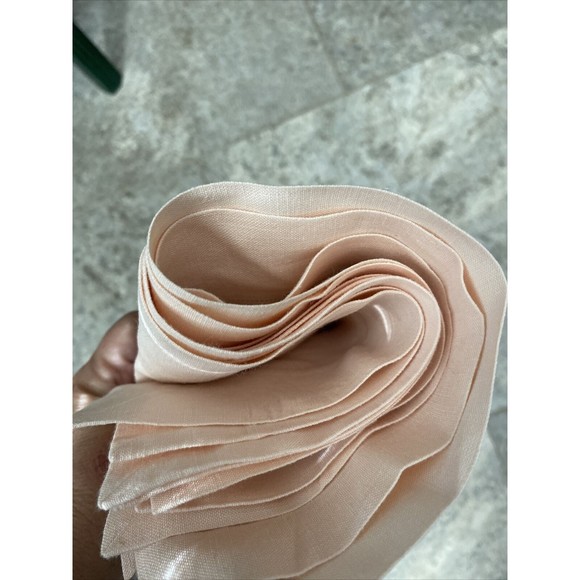 9 Linen placemats hemstitch pale peach pink EC Set Of 9 Machine Washable 19x13 - Picture 2 of 4